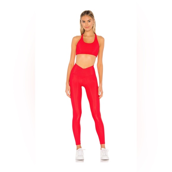 Beach Riot Cara Rib Legging in Red - Picture 2 of 5